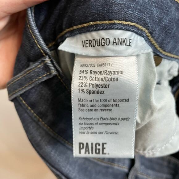 Paige Verdugo Ankle Jeans 30 Womens Denim Casual Mid Rise Stretch Skinny - Picture 5 of 5